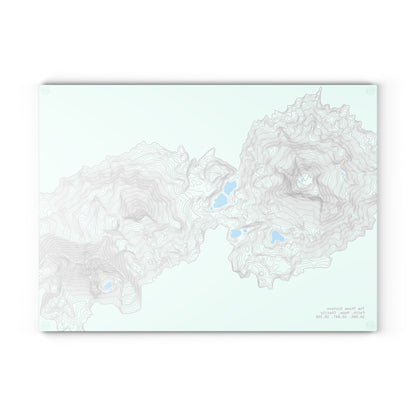 Tempered Glass Cutting Board | Three Sister Topographic Map
