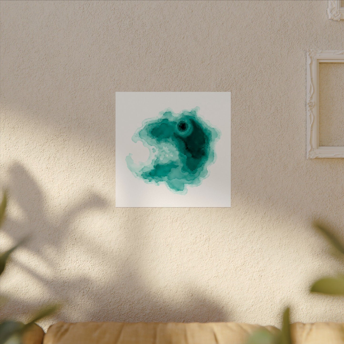Crater Lake | Teal Watercolor Abstract Poster | Matte Art Print on Watercolor Paper