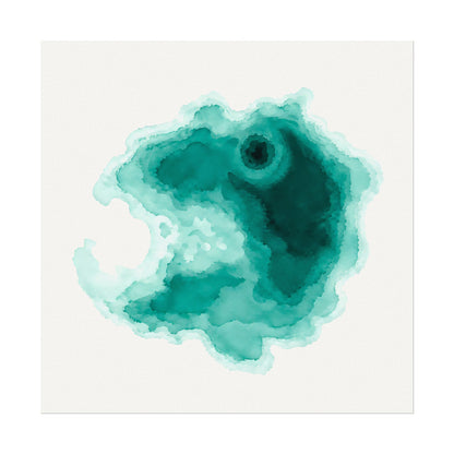 Crater Lake | Teal Watercolor Abstract Poster | Matte Art Print on Watercolor Paper