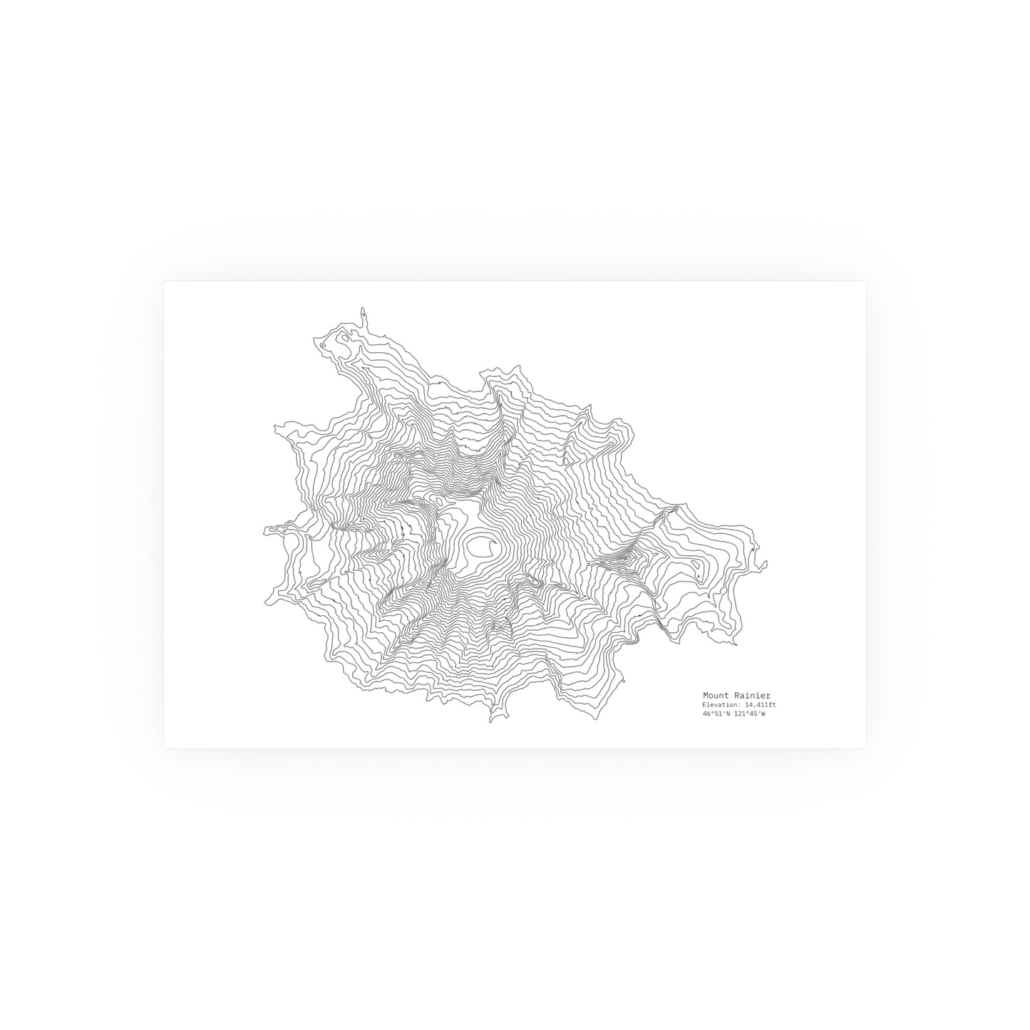 Geographic Art Print, Elegant Map Decor, Modern Home Decor, Unique Wall Art, Gift for Nature Lovers, Three Sisters Topo