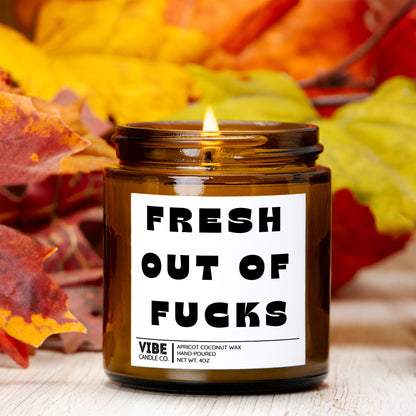 Fresh out of fucks funny candle gifts for moms and women
