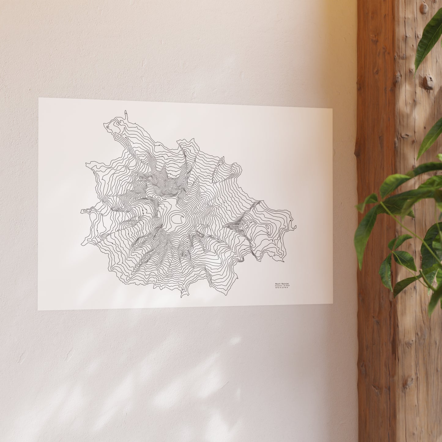 Geographic Art Print, Elegant Map Decor, Modern Home Decor, Unique Wall Art, Gift for Nature Lovers, Three Sisters Topo