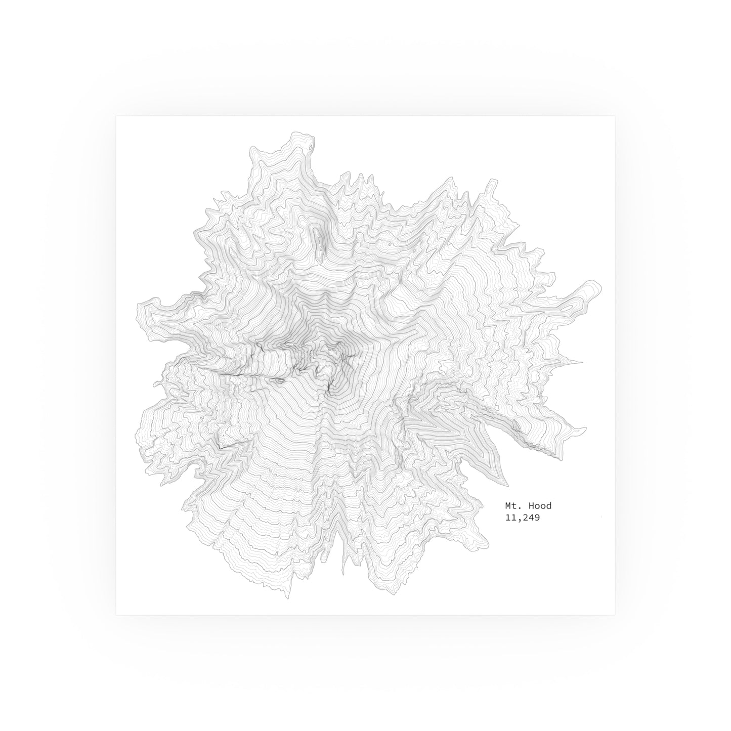 Mt. Hood Topographic Map Art Print