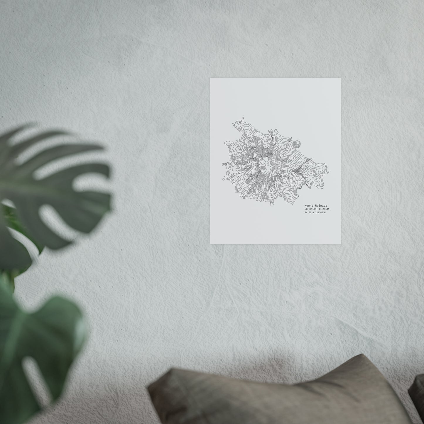 Geographic Art Print, Elegant Map Decor, Modern Home Decor, Unique Wall Art, Gift for Nature Lovers, Three Sisters Topo