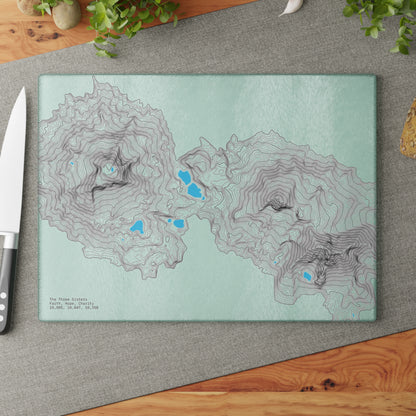 Tempered Glass Cutting Board | Three Sister Topographic Map