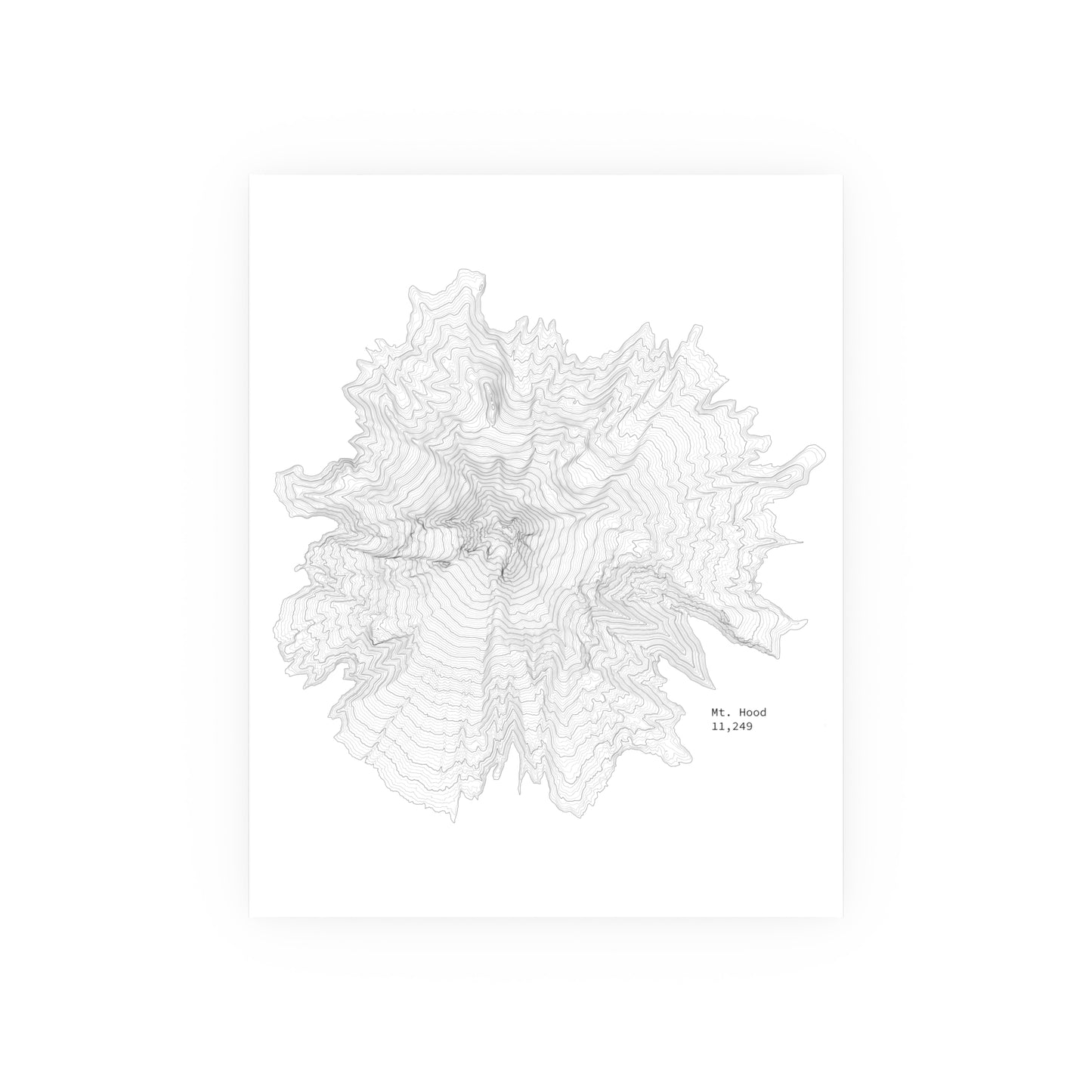Mt. Hood Topographic Map Art Print