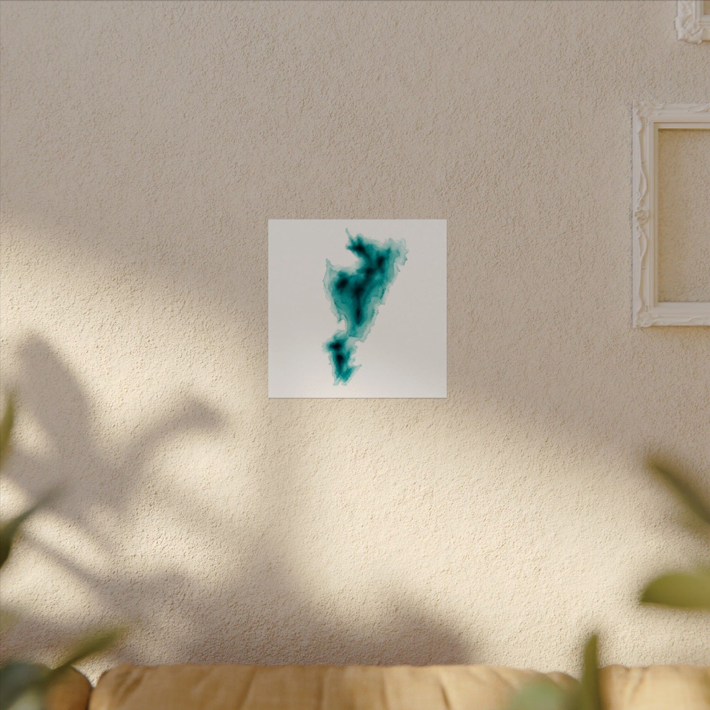 Waldo Lake Oregon Cascades | Teal Watercolor Abstract Poster | Matte Art Print on Watercolor Paper