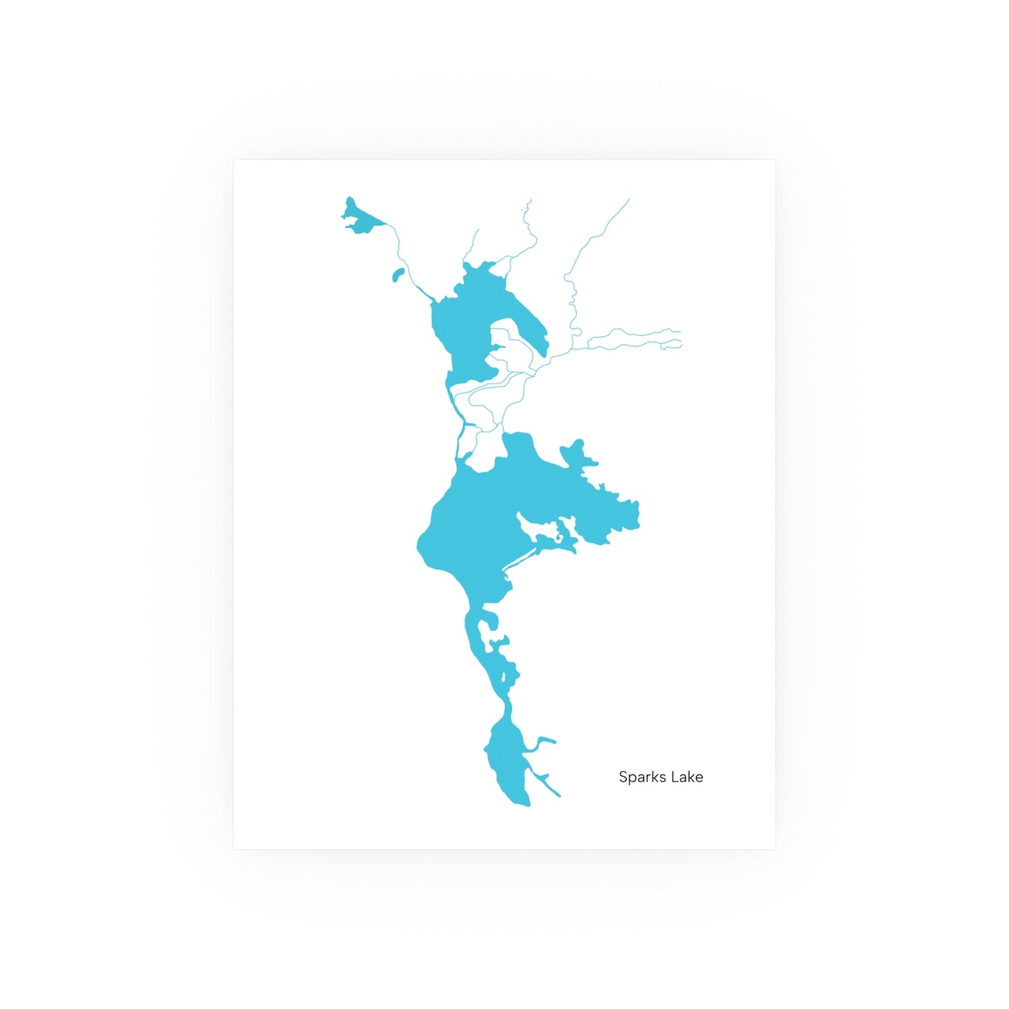 Geographic Art Print, Sparks Lake, Bend Oregon, Elegant Map Decor, Modern Home Decor, Unique Wall Art, Gift for Nature Lovers, PNW