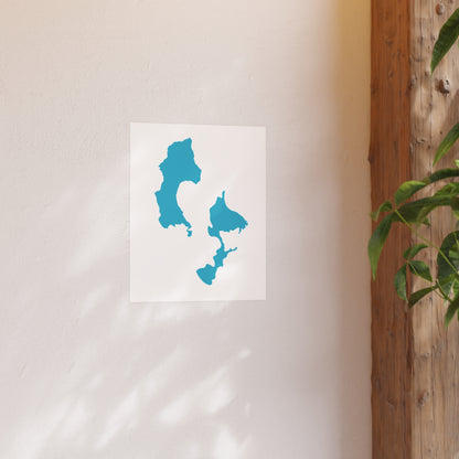 Geographic Art Print, Elk Hosmer Lake, Bend Oregon, Elegant Map Decor, Modern Home Decor, Unique Wall Art, Gift for Nature Lovers, PNW