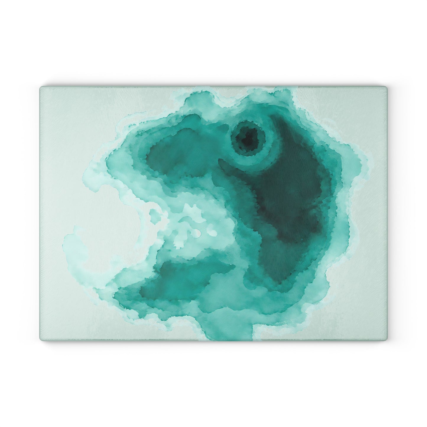 Durable Tempered Glass Cutting Board - Crater Lake Watercolor