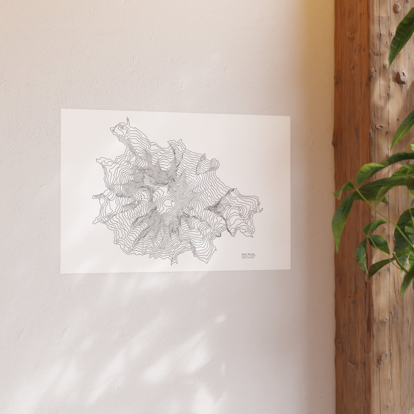 Geographic Art Print, Elegant Map Decor, Modern Home Decor, Unique Wall Art, Gift for Nature Lovers, Three Sisters Topo