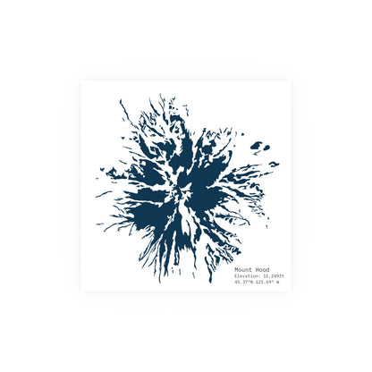 Mount Hood Glacier Map Print | Minimalist Contour Art | Oregon Mountain Poster