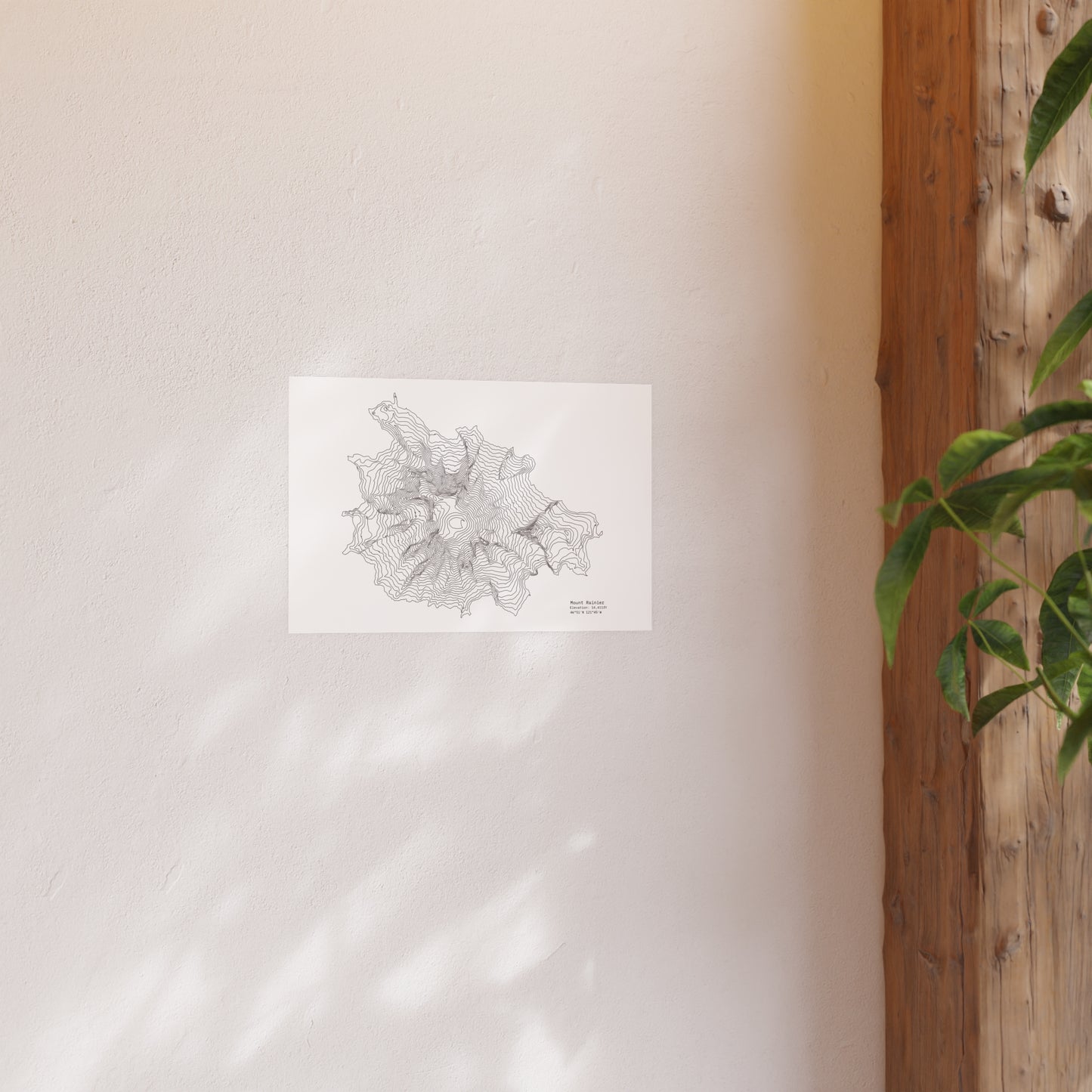 Geographic Art Print, Elegant Map Decor, Modern Home Decor, Unique Wall Art, Gift for Nature Lovers, Three Sisters Topo