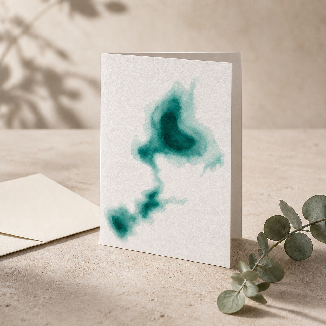 Cascade Lakes Greeting Cards Set of 5 | Bend Oregon Lakes Watercolor Depth Map Art Cards | PNW Nature Cards with Envelopes