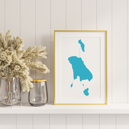 Geographic Art Print, Green Lakes, Bend Oregon, Elegant Map Decor, Modern Home Decor, Unique Wall Art, Gift for Nature Lovers, PNW