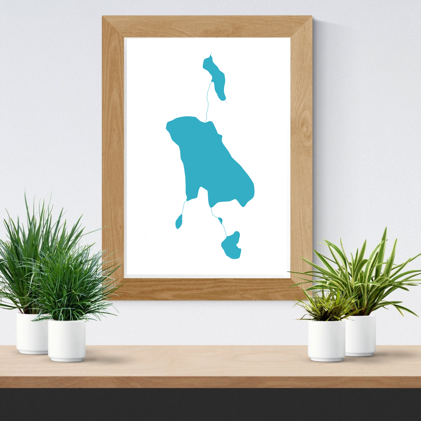 Geographic Art Print, Green Lakes, Bend Oregon, Elegant Map Decor, Modern Home Decor, Unique Wall Art, Gift for Nature Lovers, PNW