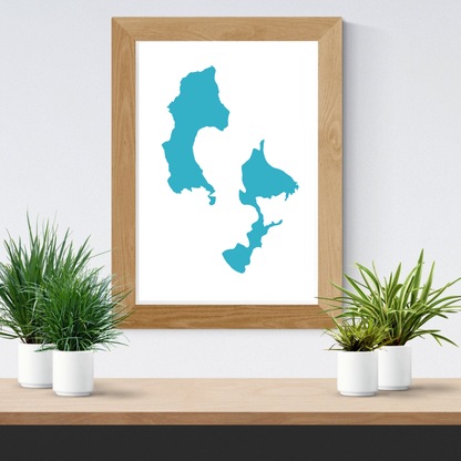 Geographic Art Print, Elk Hosmer Lake, Bend Oregon, Elegant Map Decor, Modern Home Decor, Unique Wall Art, Gift for Nature Lovers, PNW