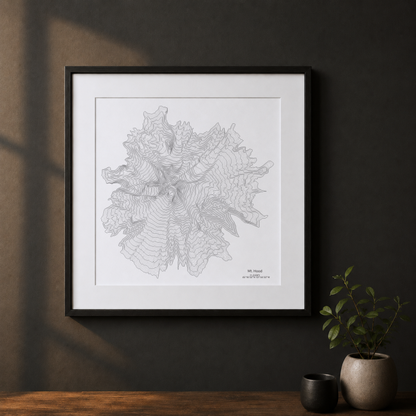 Mt. Hood Topographic Map Art Print