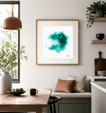 Crater Lake - Teal Watercolor Abstract Art Print on Watercolor Paper