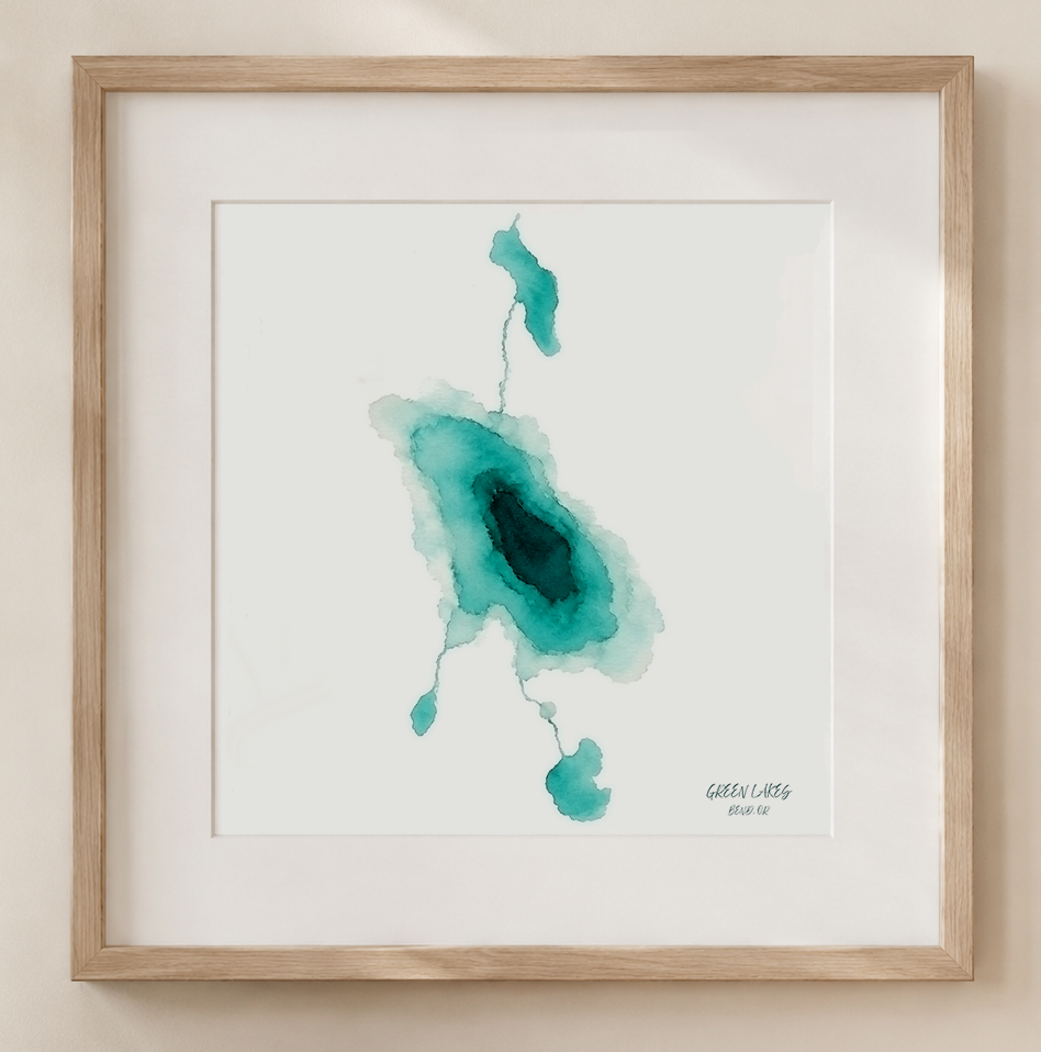 Green Lakes - Oregon Cascades - Matte Art Print on Watercolor Paper