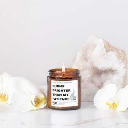 Vibe Candle Co. Hand-Poured Apricot Coconut Wax Candle, no more patience, parenting humor