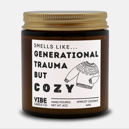 Vibe Candle Co. Hand-Poured Apricot Coconut Wax Candle, Dark Jewish humor candle