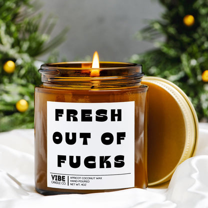 Fresh out of fucks funny candle gifts for moms and women