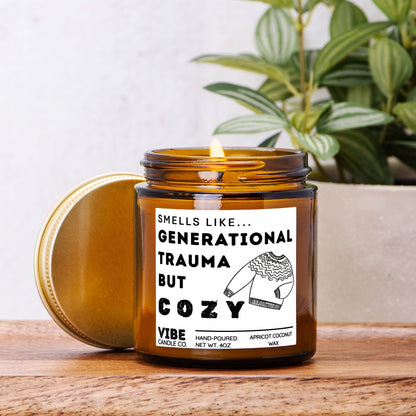 Vibe Candle Co. Hand-Poured Apricot Coconut Wax Candle, Dark Jewish humor candle