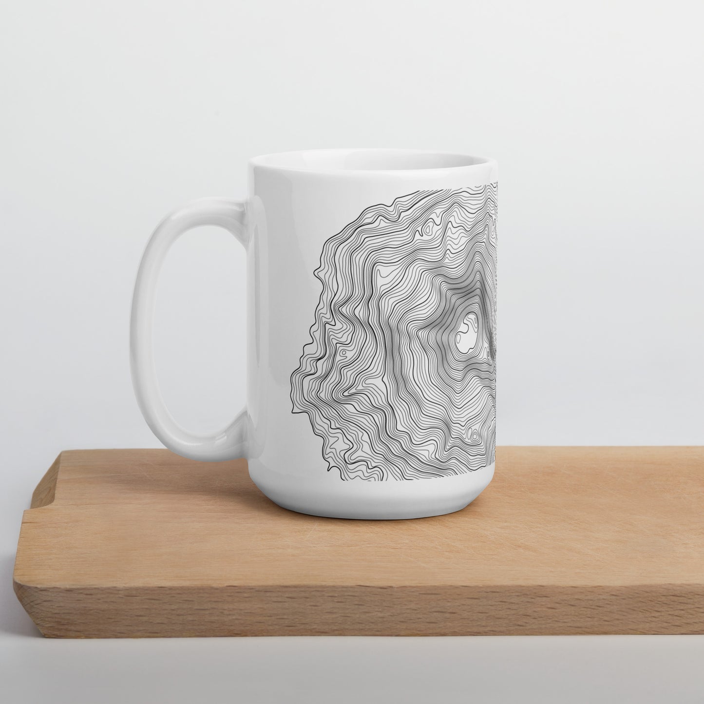 South Sister Topographic Map Coffee Mug, White Ceramic, Mountain Coordinates Design with Elevation
