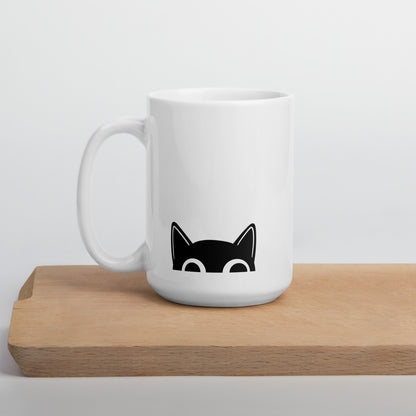 Snark Cat Minimalist Ceramic Mug - Judging you Silently