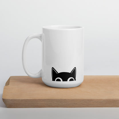 Snark Cat Minimalist Ceramic Mug - Plotting Your Downfall