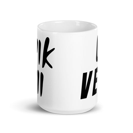 Funny Jewish Coffee Mug, White Ceramic OY VEY Design, Large Novelty Tea Cup, Humorous Gift