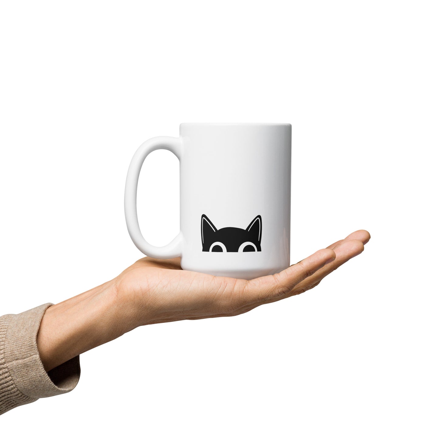 Snark Cat Minimalist Ceramic Mug - Judging you Silently