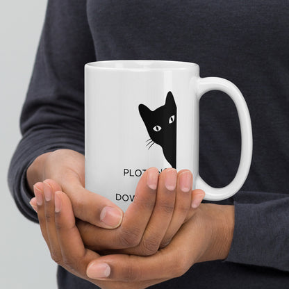 Snark Cat Minimalist Ceramic Mug - Plotting Your Downfall